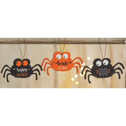 Spooky Spider Ornaments - Set of 3