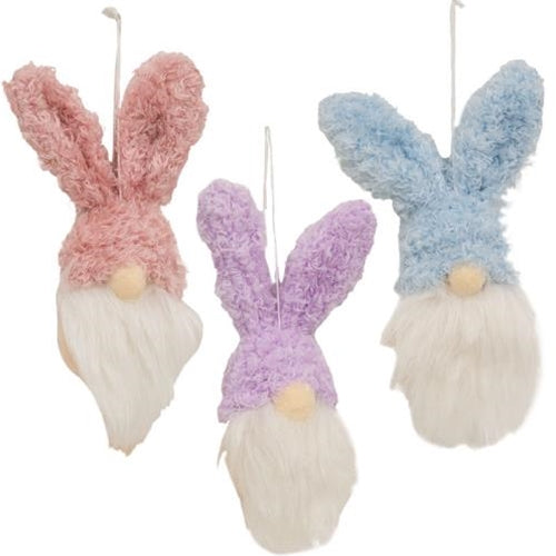 Fuzzy Bunny Gnome Ornaments - Assorted