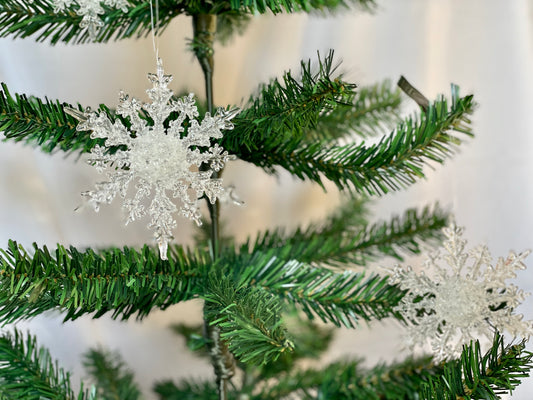 Iced Snow Flake Ornament - Set of 3