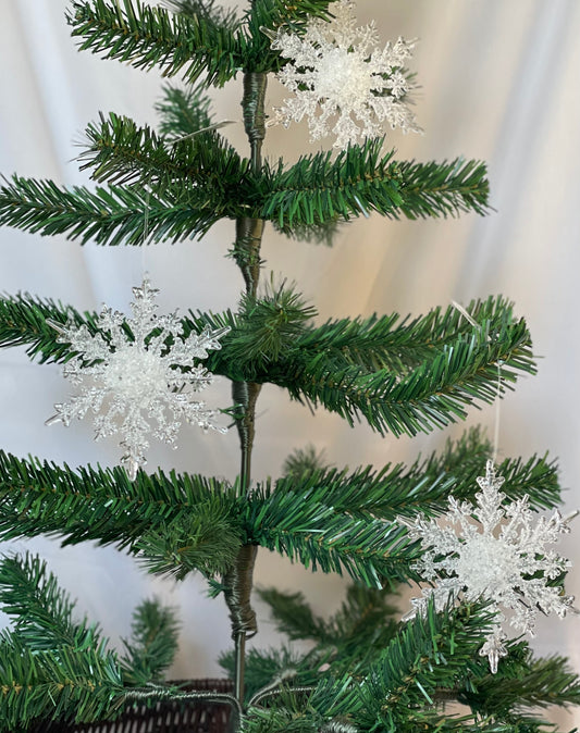 Iced Snow Flake Ornament - Set of 3