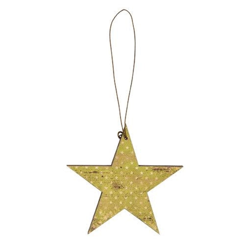 Vintage Wooden Star Ornament - Set of 6