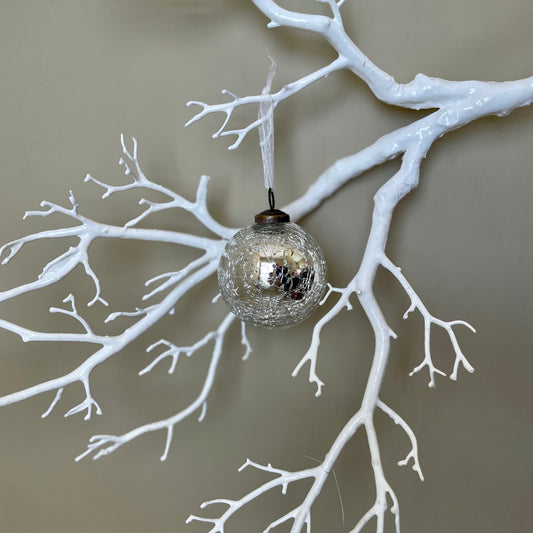 Silver Mercury Glass Ornaments - 6pk