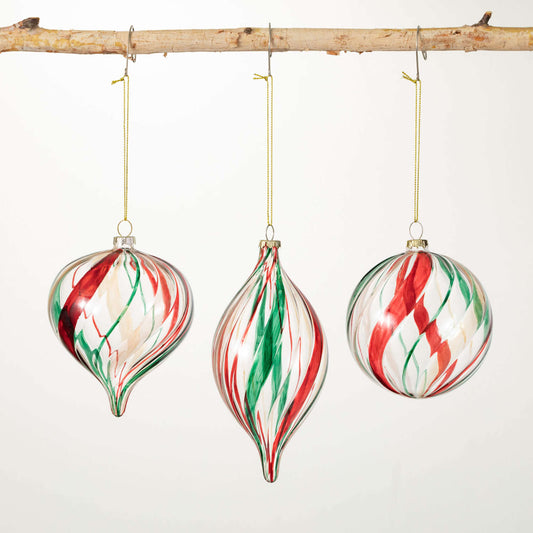 Glass Plaid Ornaments