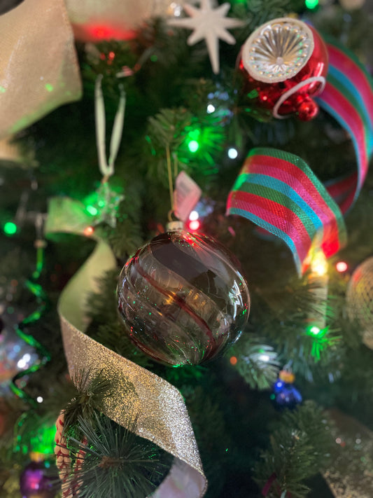 Glass Plaid Ornaments