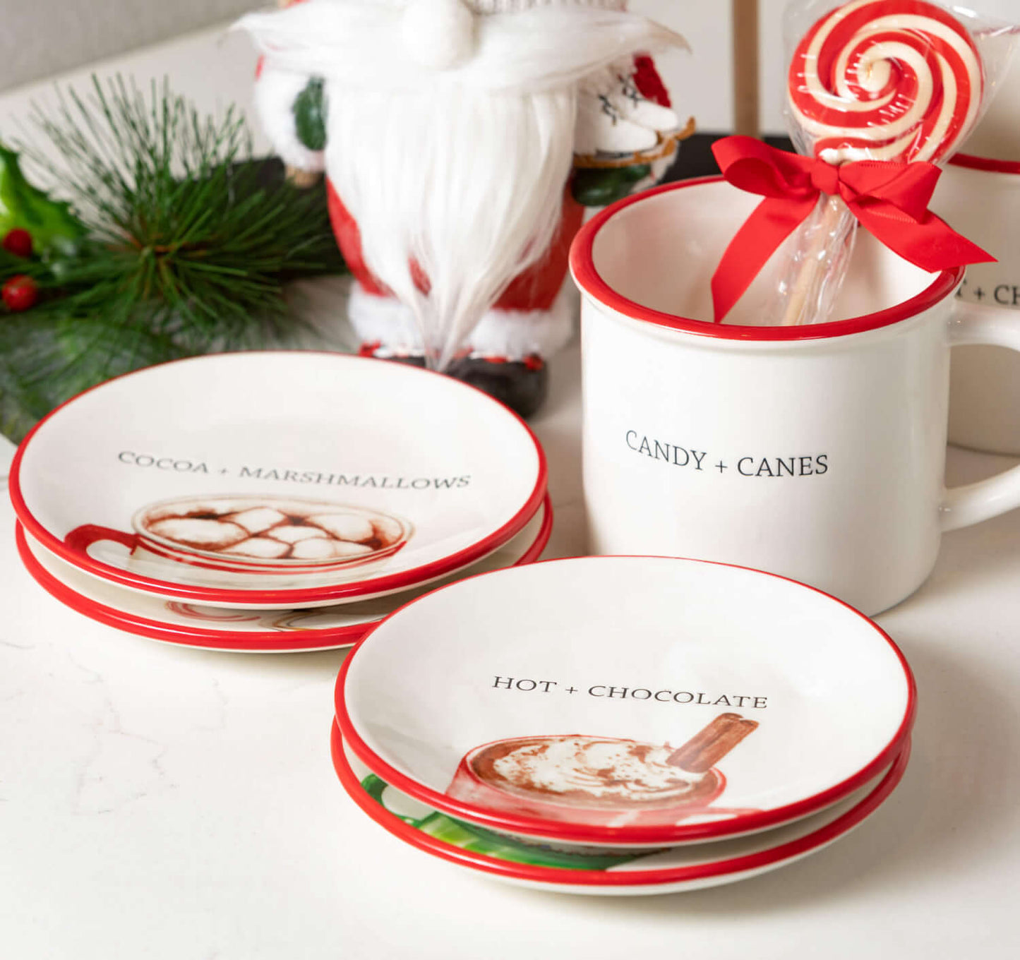 Merry + Christmas Dessert Plates