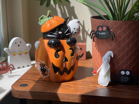 Jack o Kitten Cookie Jar