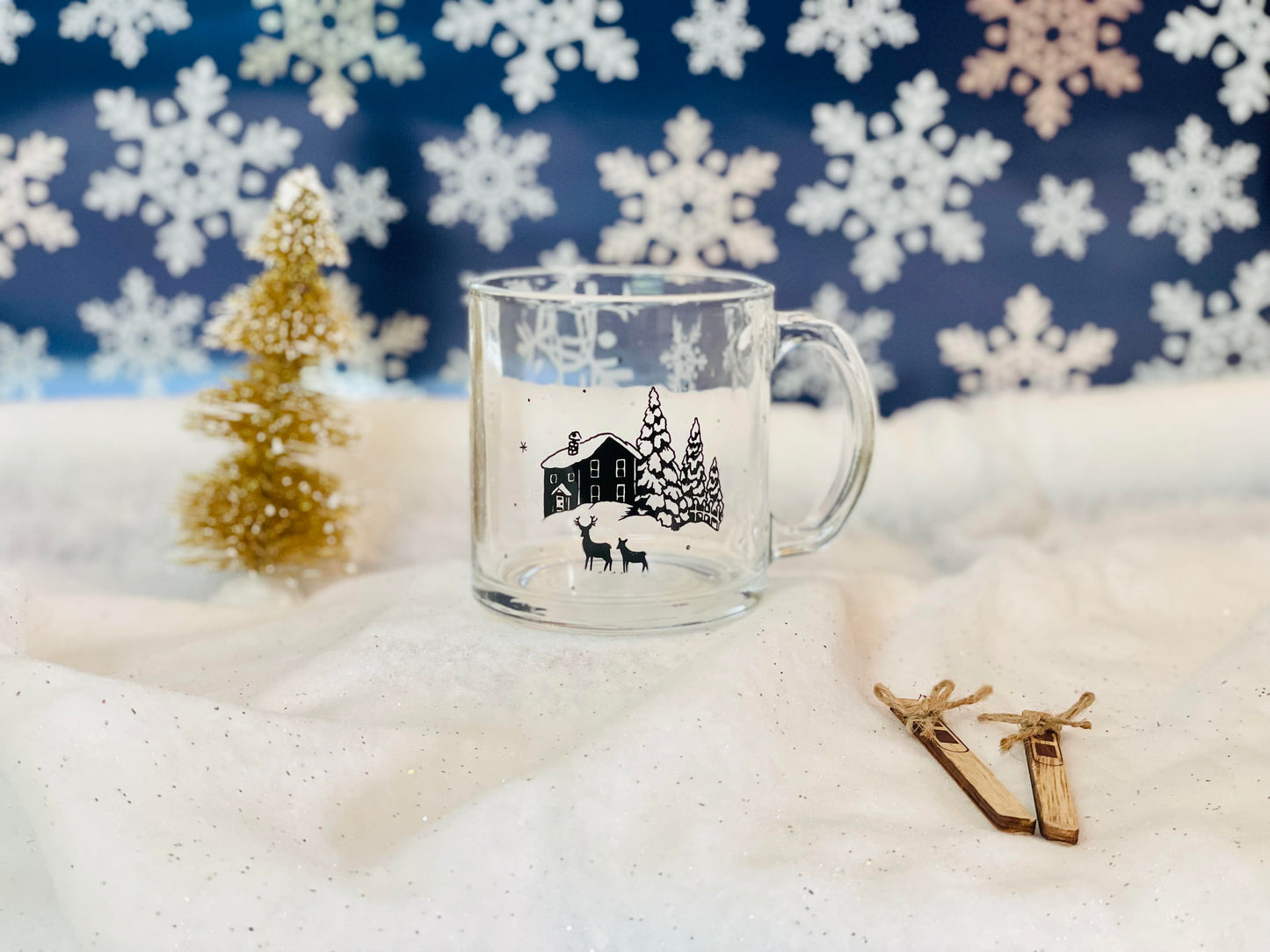 Winter Wonderland Glass Mugs